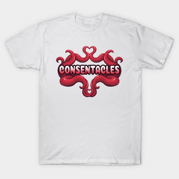 Red Consentacles T-Shirt by Shrineheart